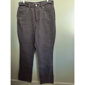 Good American Women' Size 14/32 Gray Button Fly Straight Leg Jeans Ankle